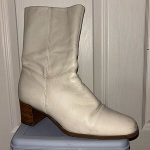 White Leather Booties